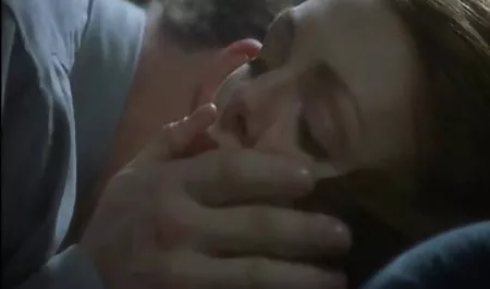 Old dogs do cunnilingus with a young girl, blonde, curly hair, and ripped arab porn on the bed